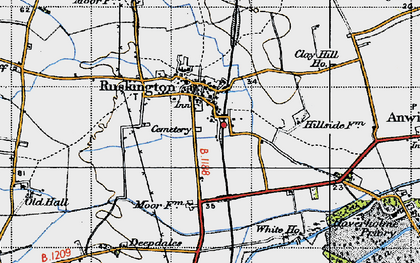 Old map of Ruskington in 1946