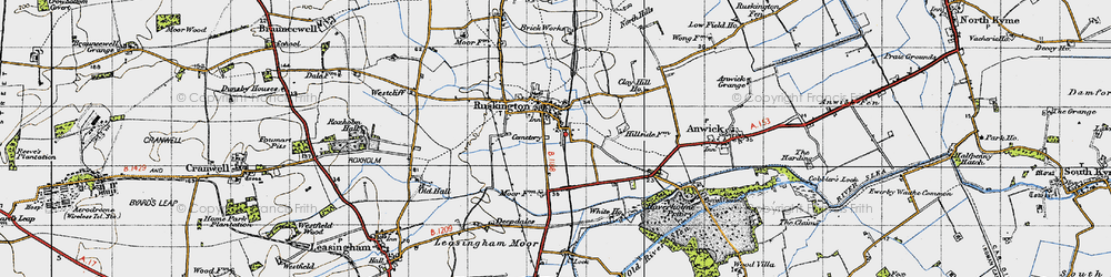 Old map of Ruskington in 1946