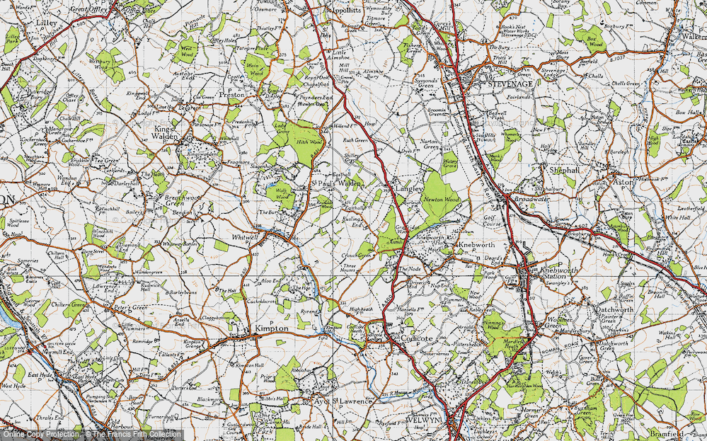 Old Map of Rusling End, 1946 in 1946