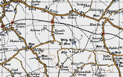 Old map of Russel's Green in 1946