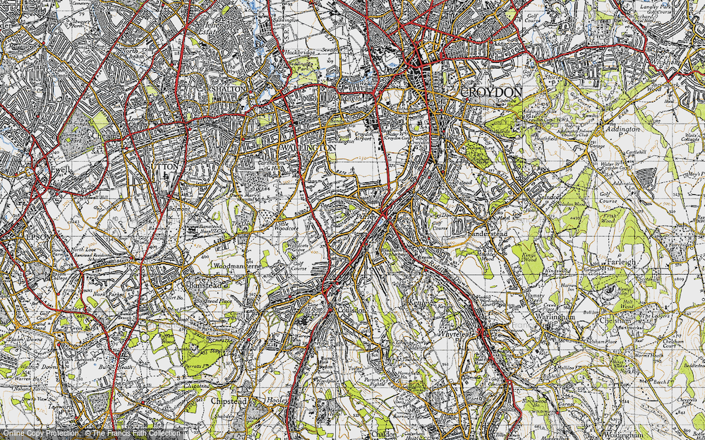 Old Map of Russell Hill, 1945 in 1945
