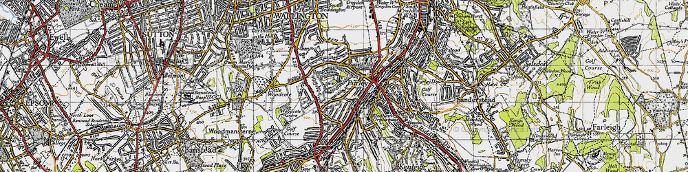 Old map of Russell Hill in 1945