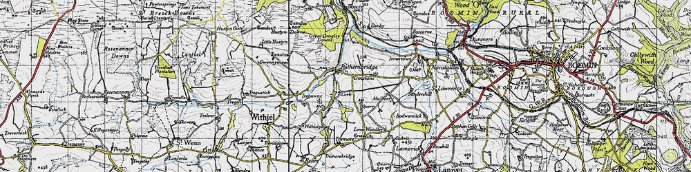 Old map of Ruthernbridge in 1946