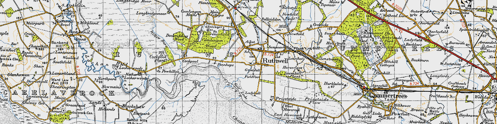 Old map of Brow Well in 1947