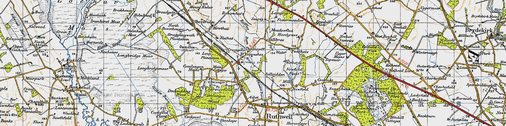 Old map of Ruthwell Station in 1947