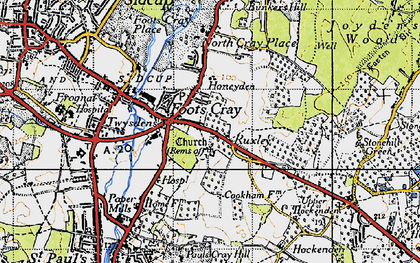 Old map of Ruxley in 1946