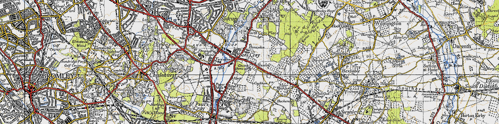 Old map of Ruxley in 1946