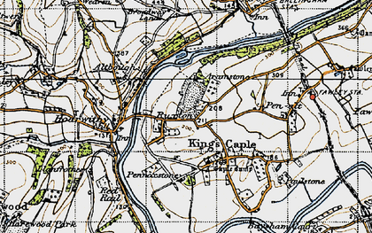 Old map of Aramstone in 1947