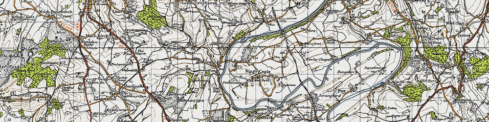 Old map of Aramstone in 1947