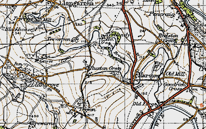 Old map of Ruxton Green in 1947