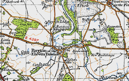 Old map of Ruyton-XI-Towns in 1947