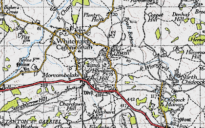 Old map of Ryall in 1945