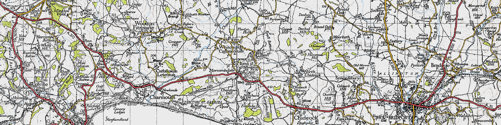 Old map of Ryall in 1945