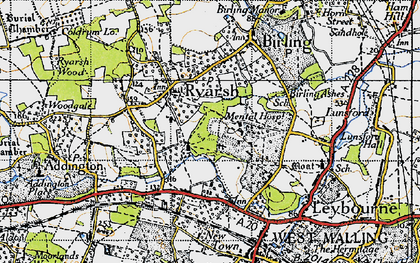Old map of Ryarsh in 1946