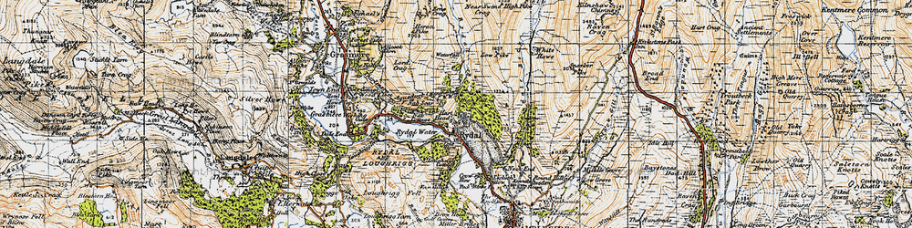 Old map of Rydal in 1947