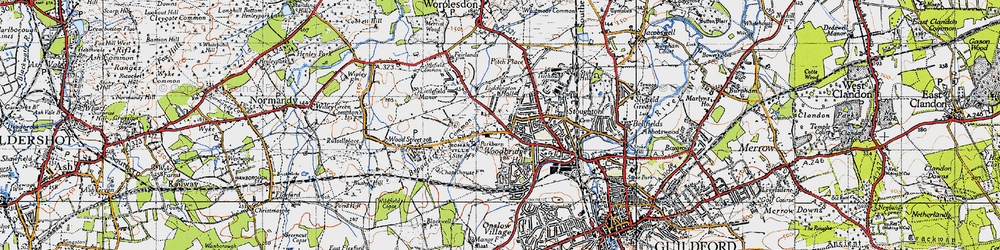Old map of Rydeshill in 1940
