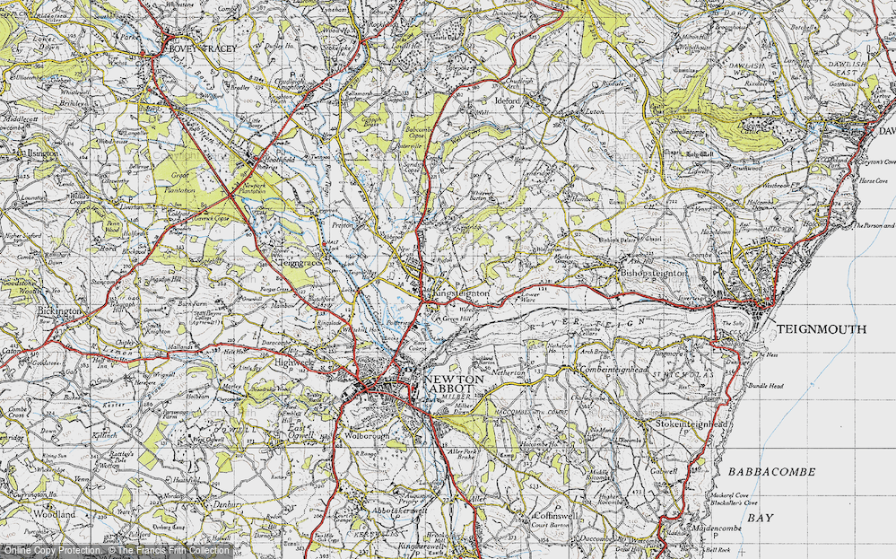 Old Map of Historic Map covering Lindridge Hill in 1946