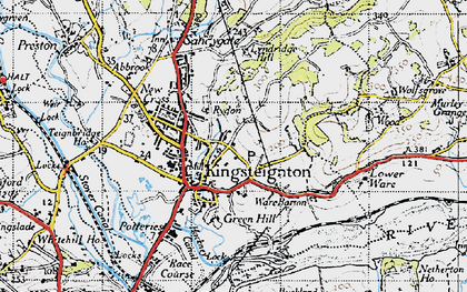 Old map of Lindridge Hill in 1946