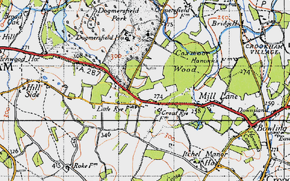 Old map of Rye Common in 1940