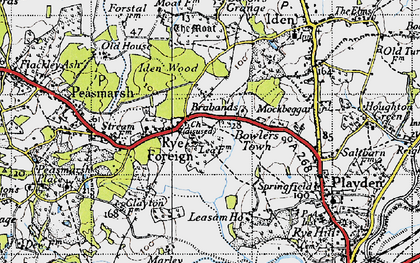 Old map of Brabands in 1940