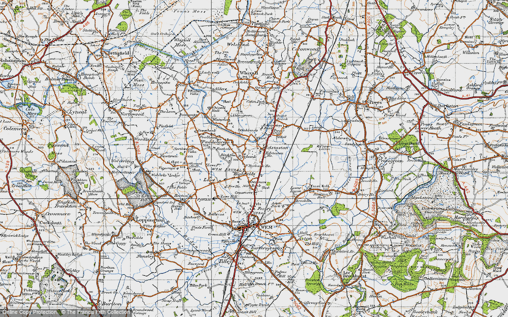 Old Map of Ryebank, 1947 in 1947