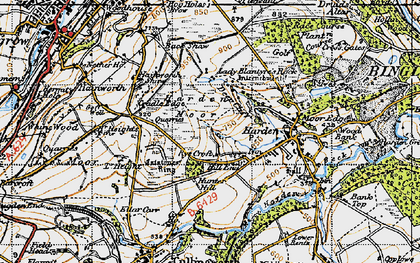 Old map of Ryecroft in 1947