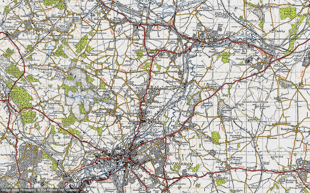 Old Map of Ryecroft, 1947 in 1947