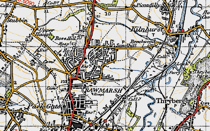 Old map of Ryecroft in 1947