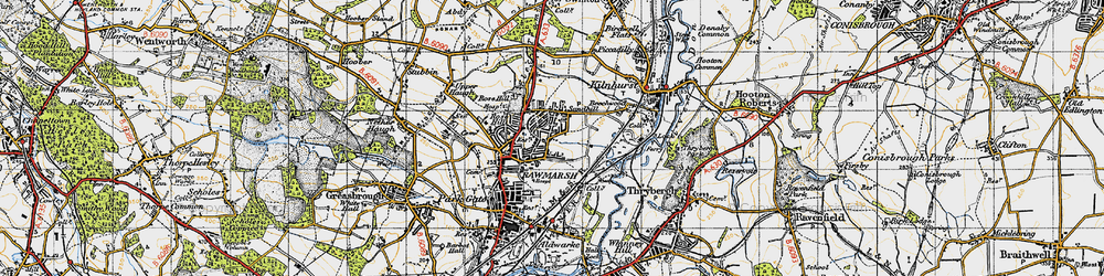 Old map of Ryecroft in 1947