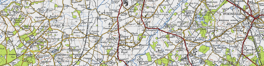 Old map of Ryeish Green in 1940