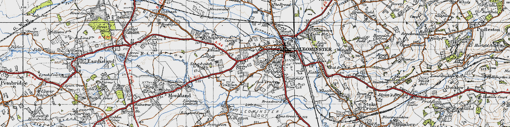 Old map of Ryelands in 1947