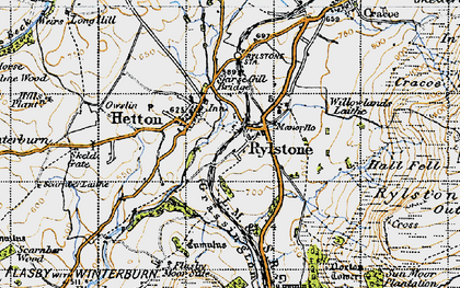 Old map of Rylstone in 1947