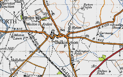 Old map of Ryton in 1946