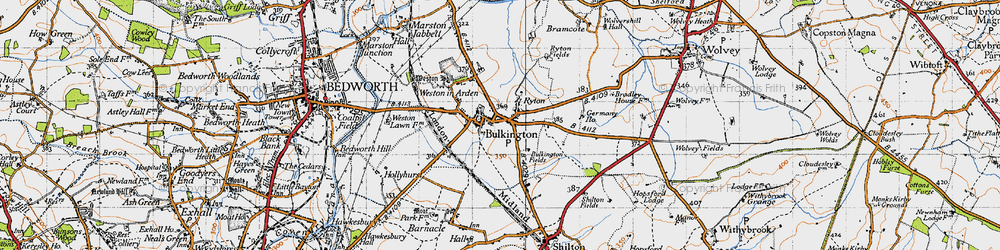 Old map of Ryton in 1946