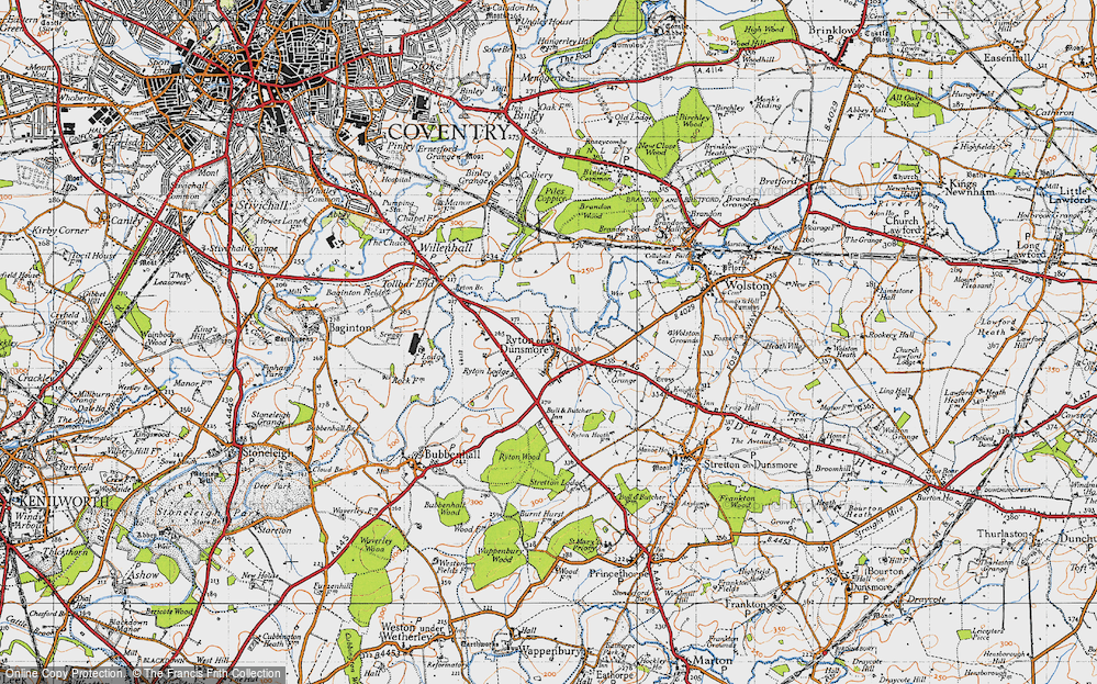 Old Map of Ryton-on-Dunsmore, 1946 in 1946