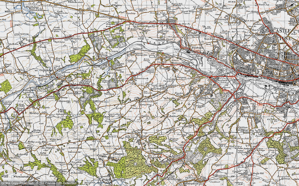 Old Map of Ryton Woodside, 1947 in 1947