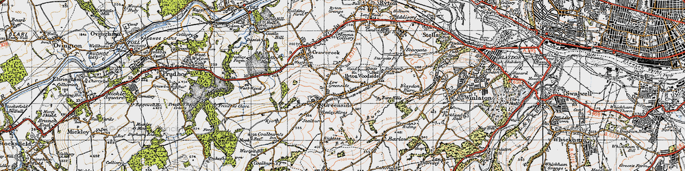 Old map of Ryton Woodside in 1947