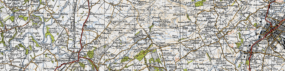 Old map of Sabden in 1947