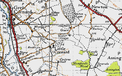 Old map of Sackers Green in 1946