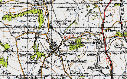 Old map of Barras Hill in 1947