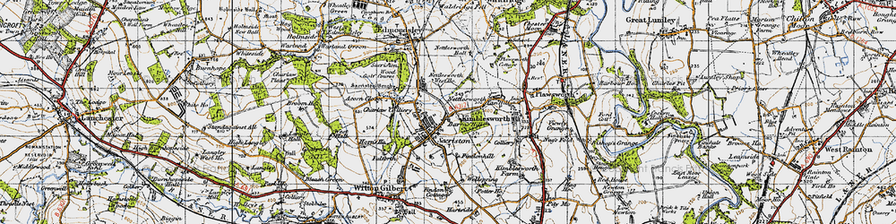 Old map of Barras Hill in 1947