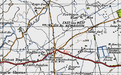 Old map of Bewley Hill in 1947
