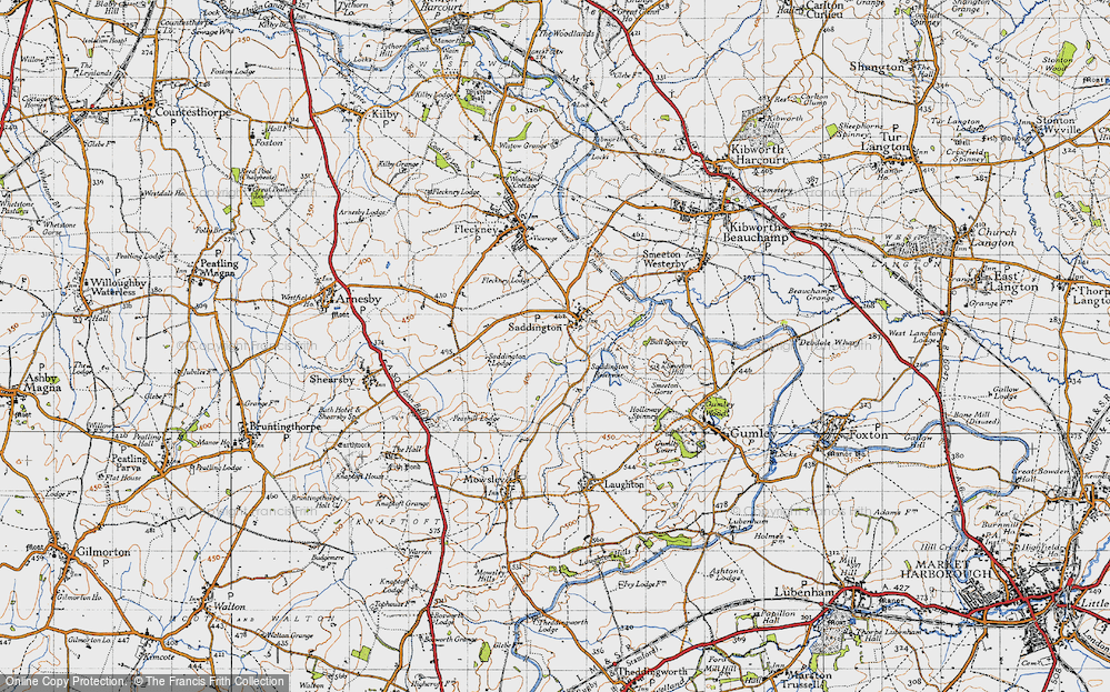 Old Map of Saddington, 1946 in 1946