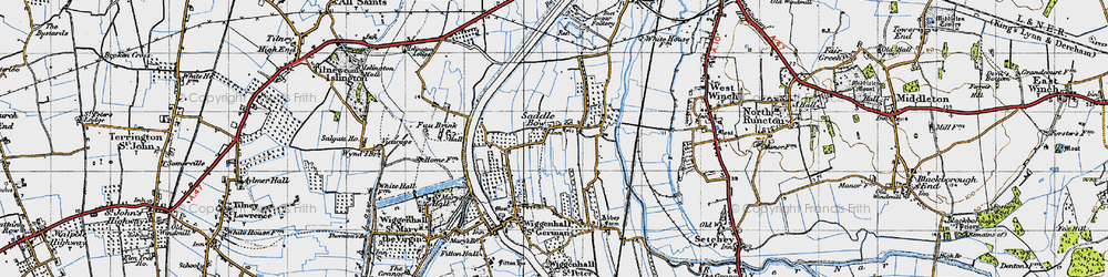 Old map of Saddle Bow in 1946