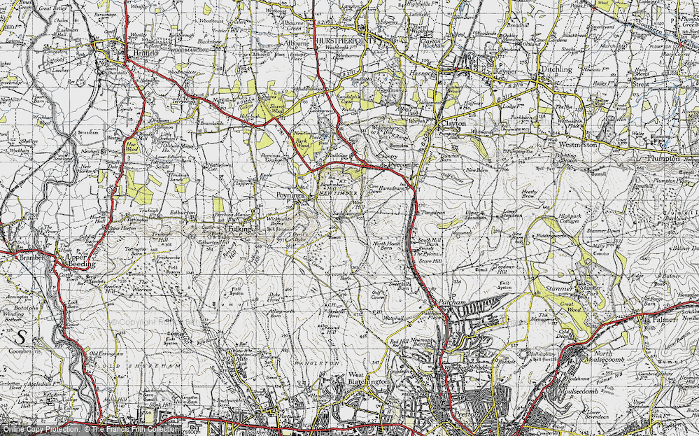 Old Map of Saddlescombe, 1940 in 1940