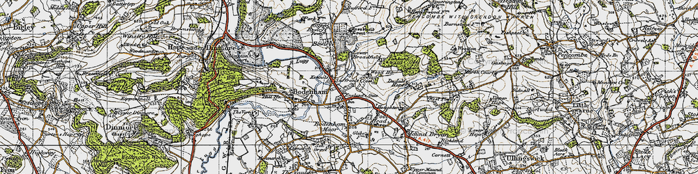 Old map of Saffron's Cross in 1947