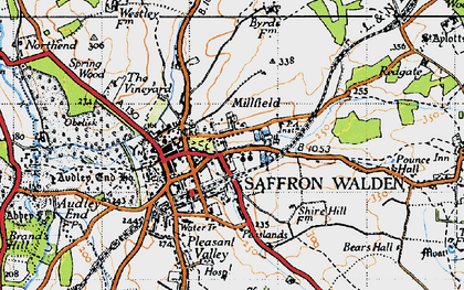 Old map of Saffron Walden in 1946