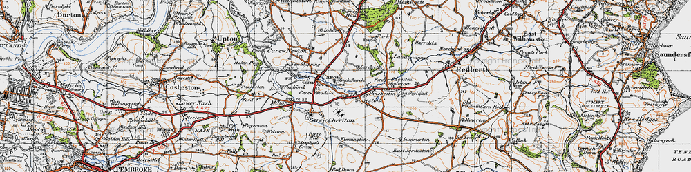Old map of Sageston in 1946