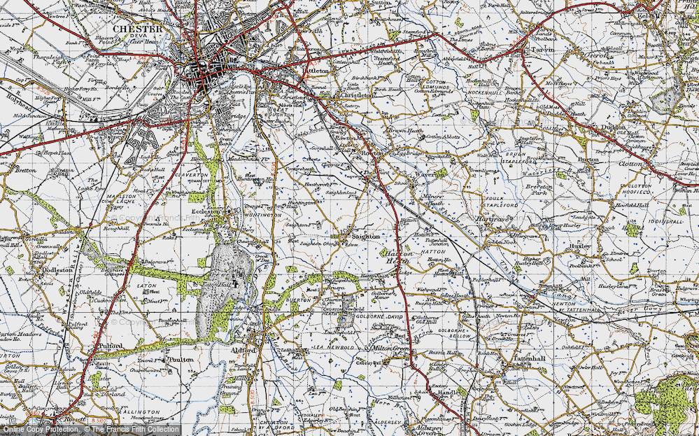 Old Map of Saighton, 1947 in 1947