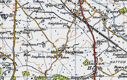 Old map of Saighton in 1947